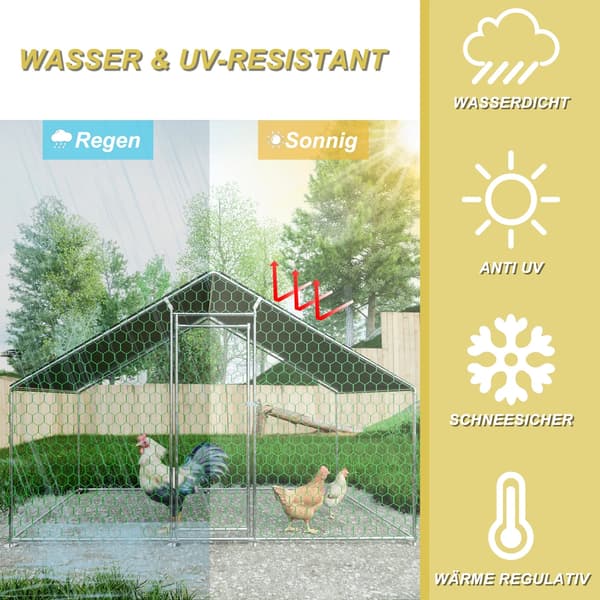 Hönshus, Säkert Design, Väderbeständiga Material,grön