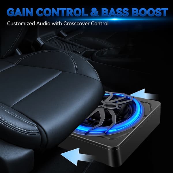Bilsubwoofer, Lågprofildesign, Anpassningsbar Basreglering,9"