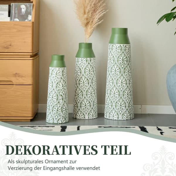 Gulvvaser, Retro Design, Egnet til Tørrede Blomster,grøn