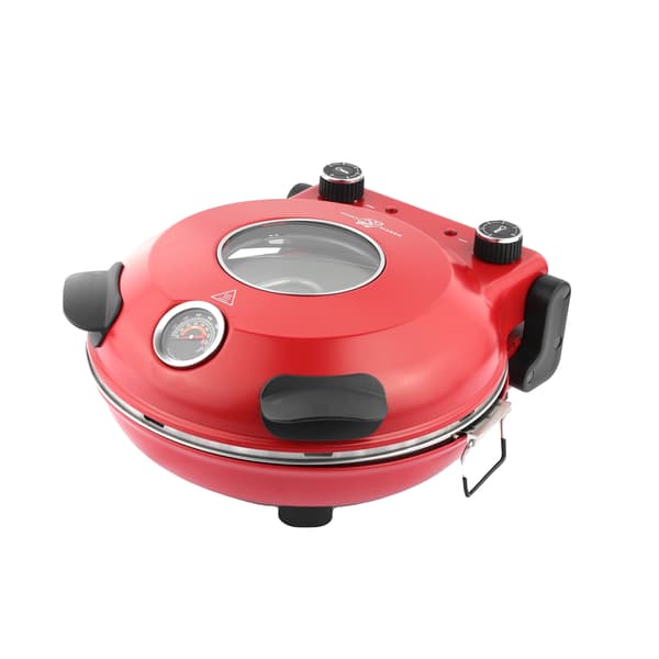 Elektrisk Pizza Maker, 1200W Effekt, 5 Temperaturniveauer,sort