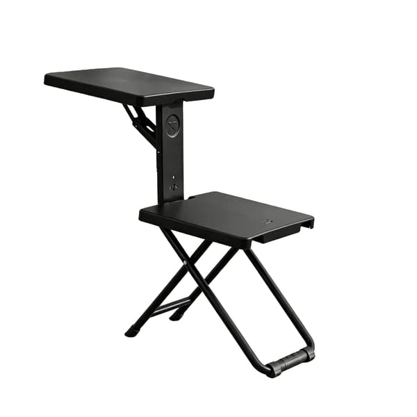 Sammenklappelig Campingstol, Bærbart Design, Integreret Skrivebord,sort