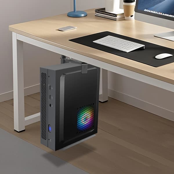 CPU-holder, robust konstruktion, pladsbesparende design,sort