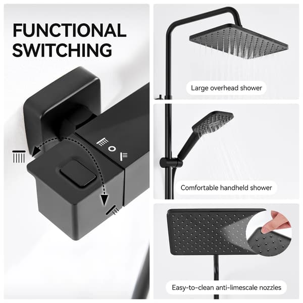 Bruserkolonne, Auto-Thermostatisk Kontrol, Flere Bruserjets,Sort