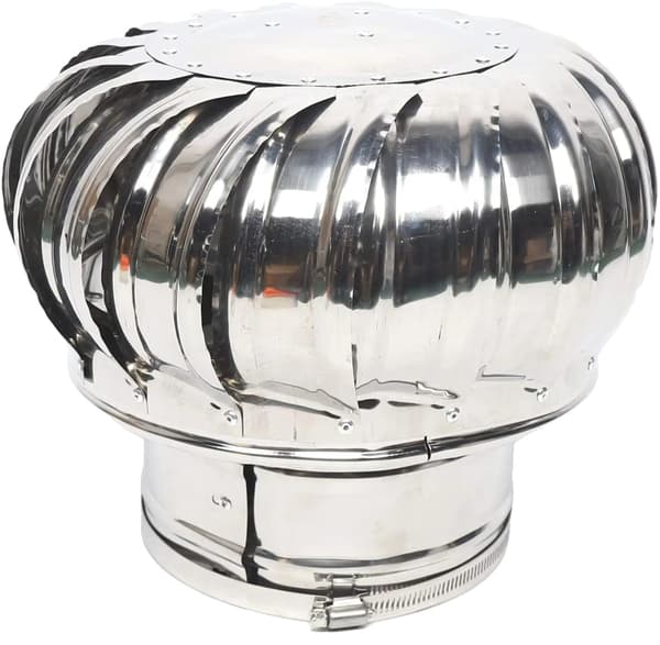 Takfläkt, Vinddriven Ventilation, Hållbart Rostfritt Stål,Silver