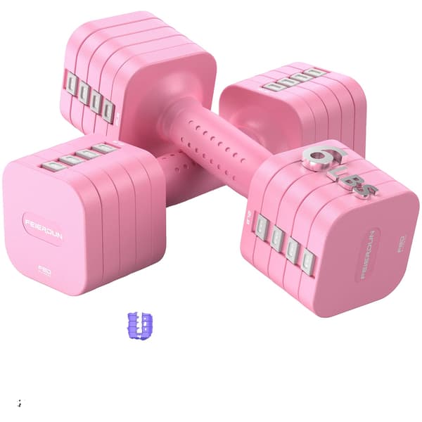 Justerbart hantelsats, snabbjusteringsmekanism, bekväm grepp,Rosa