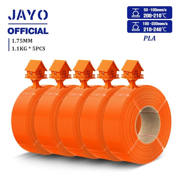 3D-printer filament, PLA Plus, miljøvenligt design,PLA Orange 5Ruller