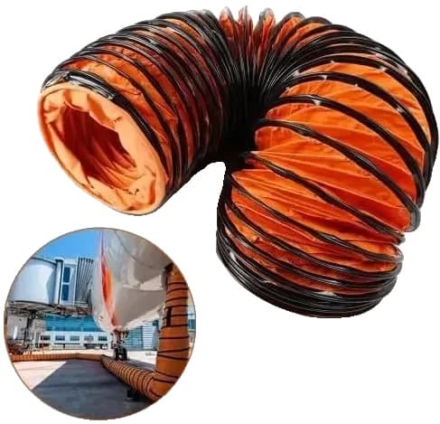 Ventilationsslang, Flexibel PVC, 5 Meter Lång,Orange