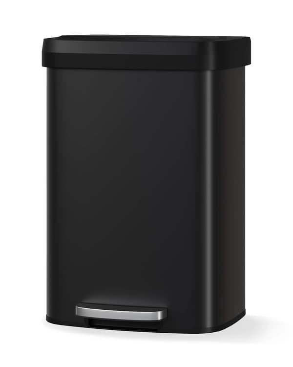 Affaldsspand, 13 Gallon Kapacitet, Træd-På Design,sort