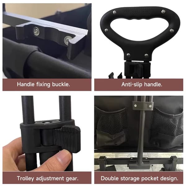 Værktøjsvogn, Robust Design, Terrænkøretøjs Hjul,sort