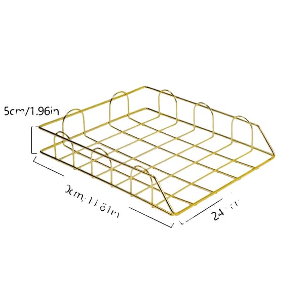 Dokumentfack, 4 Fack, Stapelbar Design,Guld