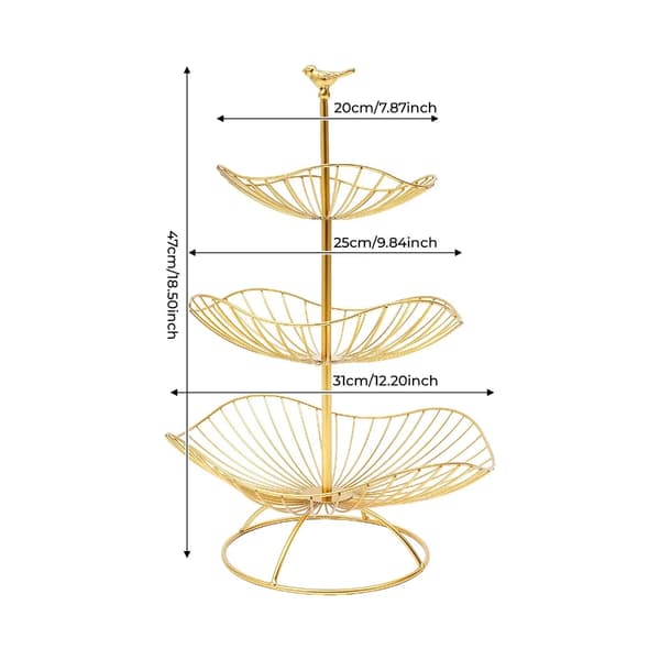 Frugtholder, 3-lags design, pladsbesparende løsning,GUL