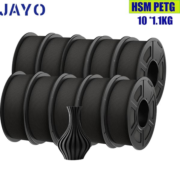 3D-printer filament, PLA og PETG, glat finish,HSMPETG 10BK