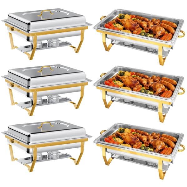 Chafing Dish, Rustfrit Stål Konstruktion, Varmebevarende Egenskaber,6 Pakke