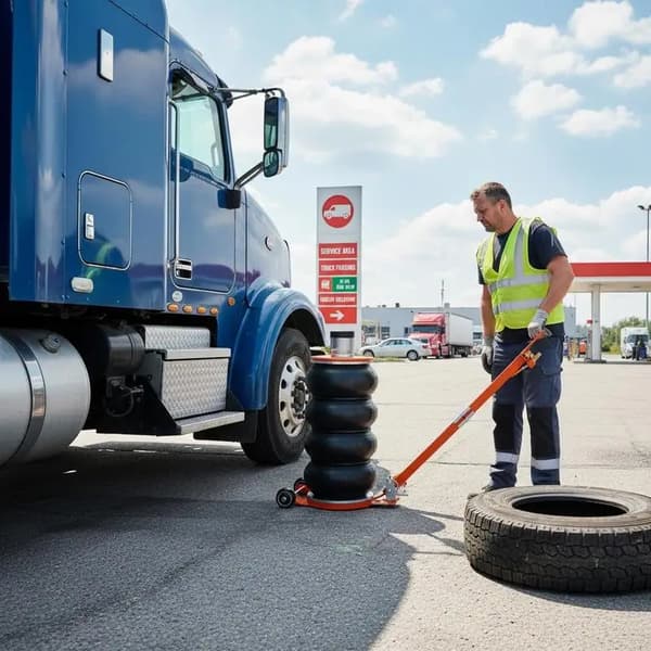 Pneumatisk Billyft, 6-Tons Kapacitet, Justerbar Höjd, Svart