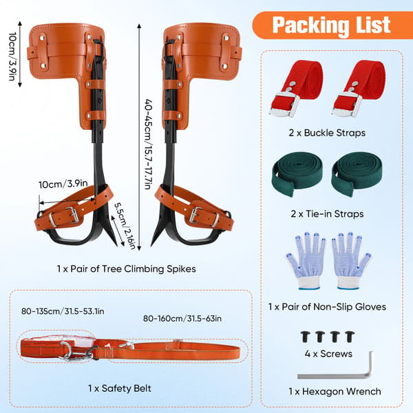 Træklatringsspidser, Justerbar Pasform, Holdbar Konstruktion,orange