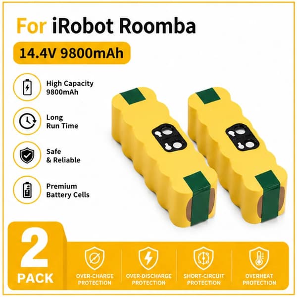 Batteri, 14.4V, Uppladdningsbart, 9800MAH-2PCS