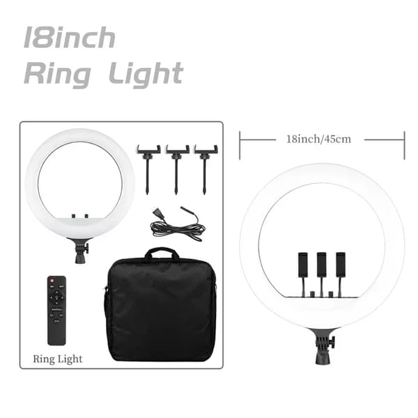 Ring Light, Dæmpbar, Justerbar Stativ,Kun ringlys