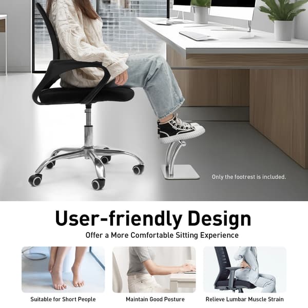 Fodstøtte, Høj Stabilitet, Komfortabelt Design,Sølv
