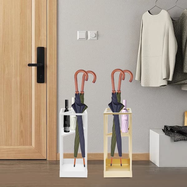 Paraplystativ, Fritstående Design, Holdbart Jernmateriale,Guld