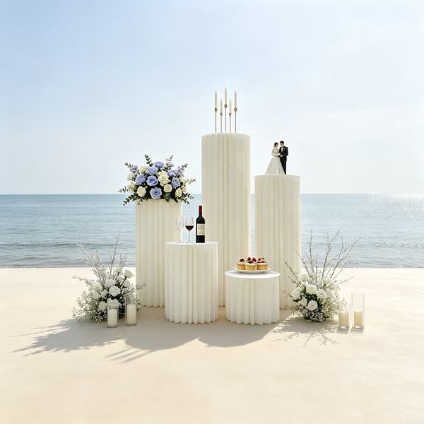 Blomsterställ Set, Hållbar Design, Elegant Estetik,Mjölkvit