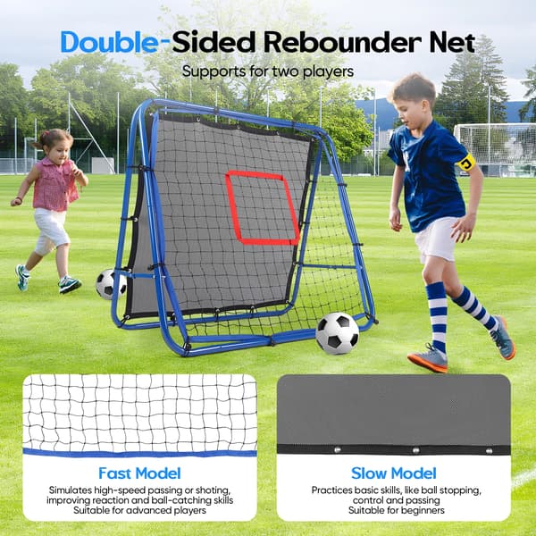 Fodbold Rebounder, Dobbelt-Sidet Design, Holdbar Konstruktion,Blå