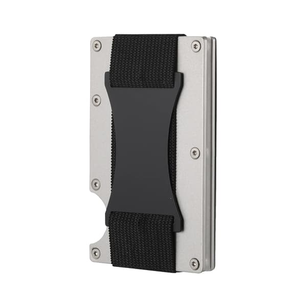 Kortfodral, RFID-skydd, Hållbar aluminiumdesign,Silver