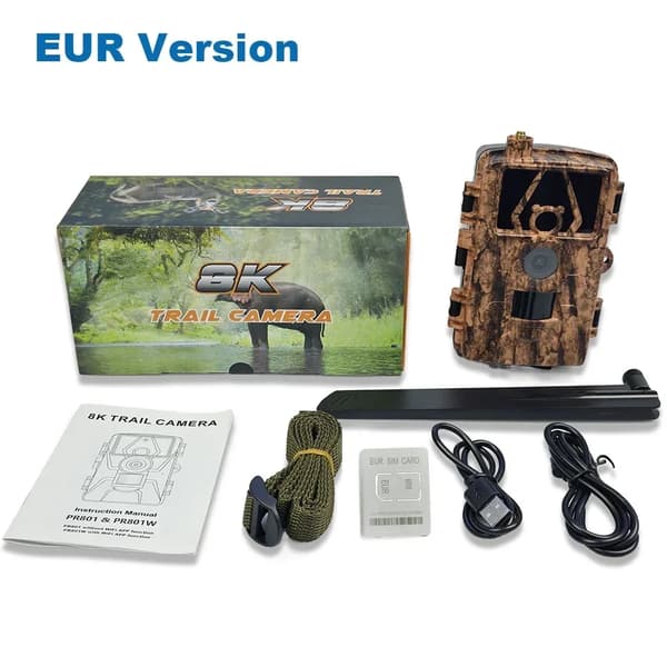 Jagtkamera, 8K Opløsning, Nattesyn,PR-801 EUR Version