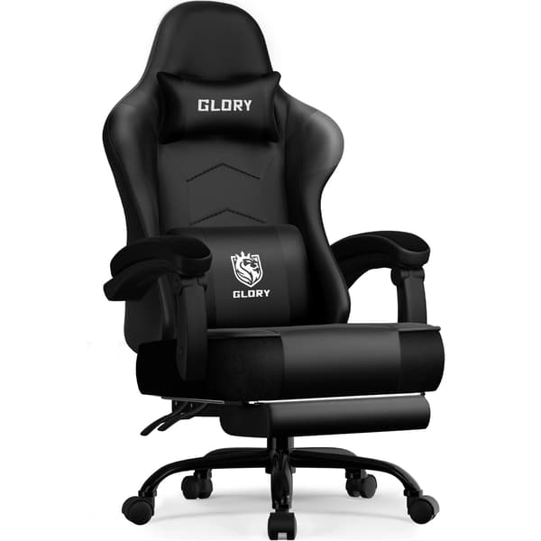 Gaming Stol, Ergonomisk Design, Justerbar Tilbagelæning,sort