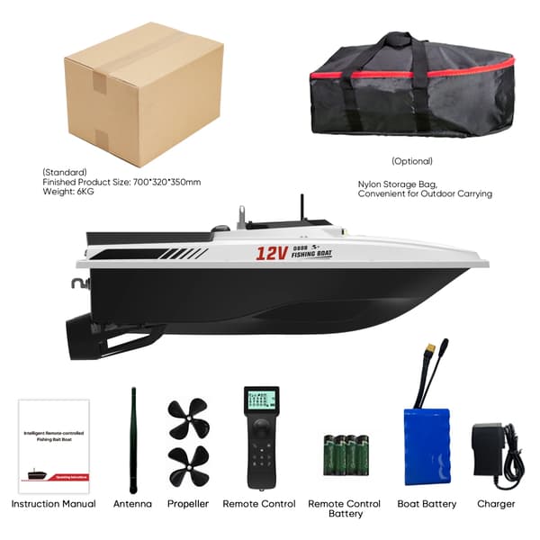 Baitbåt, GPS-navigering, hög lastkapacitet,VIT