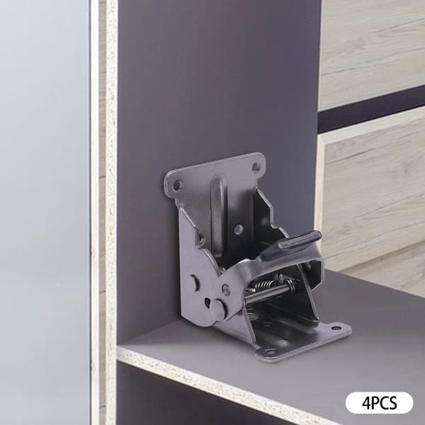Foldbart beslag, pladsbesparende design, robust konstruktion,sort