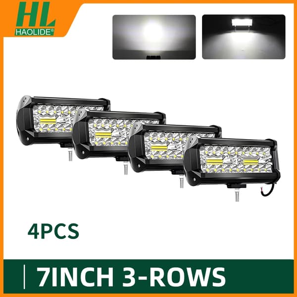 LED Arbejdslys, Høj Lysstyrke, Holdbart Design,4PCS 7tommer