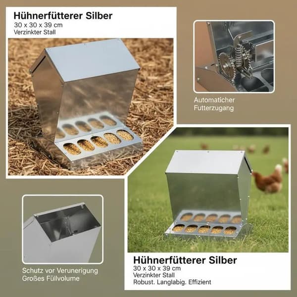 Kyllingefoder, Pladsbesparende Design, Holdbart Materiale,Argent
