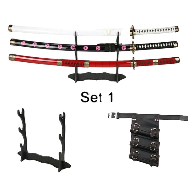 Anime Katana, Cosplay Replica, Inkluderer Stativ og Bælte,Sæt 1