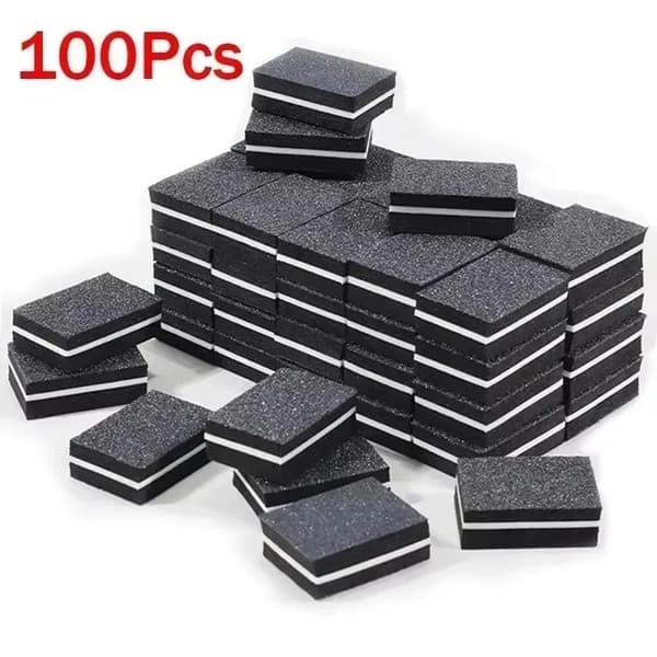 Neglefil, Holdbart Plastmateriale, Ideel til Manicure og Pedicure,100Pcs-Sort