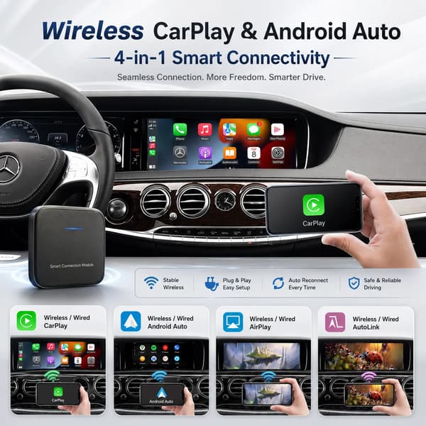 Trådlös CarPlay Android Auto Dekoder, Multimediauppspelning, Röststyrning,För S Class NTG5.0