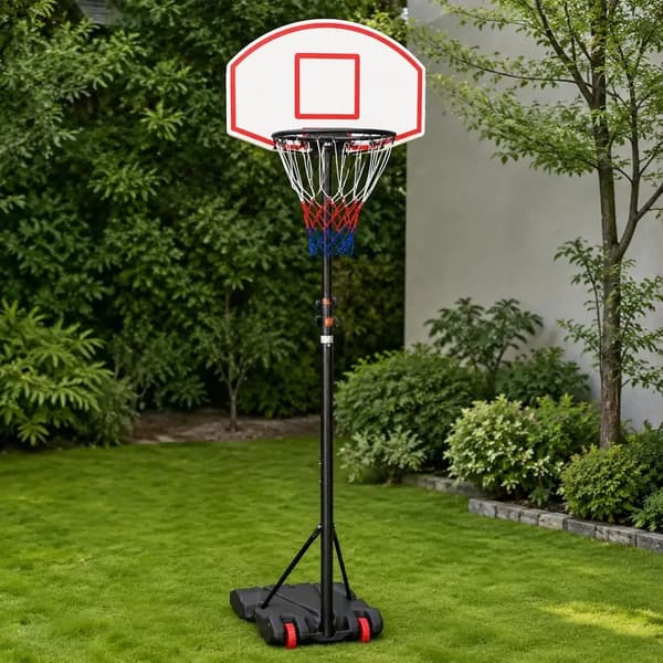 Basketball Stativ, Justerbar Højde, Holdbart Materiale,Hvid
