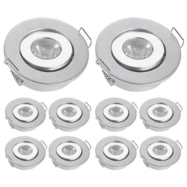 Spotlight, Energi Effektiv, Slankt Design,3W 3000K-b, 10PCS Sølv