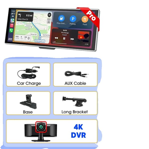 Dash Cam, 4K Frontkamera, Trådløs forbindelse,4K DVR