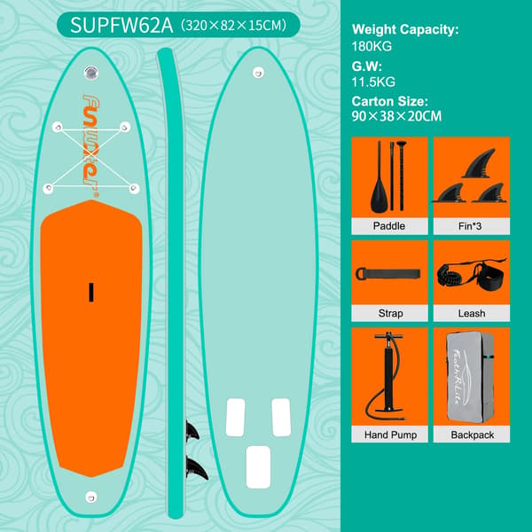 Stand Up Paddle Board, Stærk Stabilitet, Komplet Tilbehørssæt,SUPFW62A