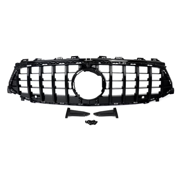 Frontbumpergrill, ABS-konstruktion, racingstil,Glans Sort