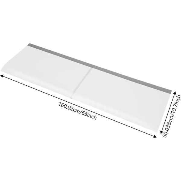 Dørkanopy, Klar PET-materiale, Dimensioner 63 x 19,7 tommer, Rektangulær form, Moderne stil, Runde kanter
