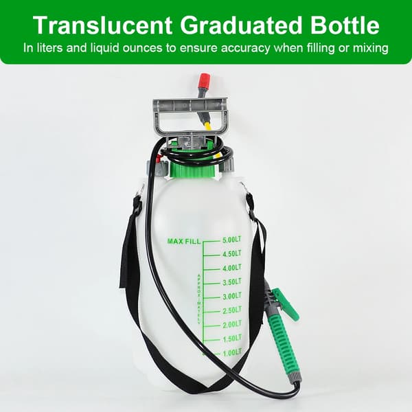 Trädgårdstryckspruta, 5L kapacitet, ryggsäcksstil,grön