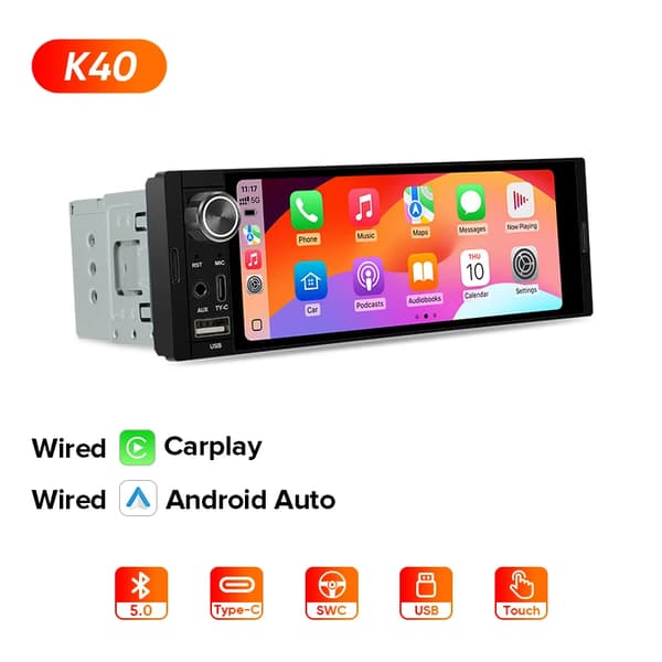 Bilradio, Touchskærm, Stemmestyringsfunktion,K40 Kablet