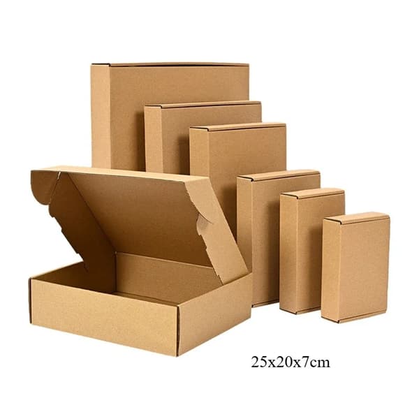 Wellpappboxar, Hållbart Material, Mångsidiga Storlekar,25x20x7cm