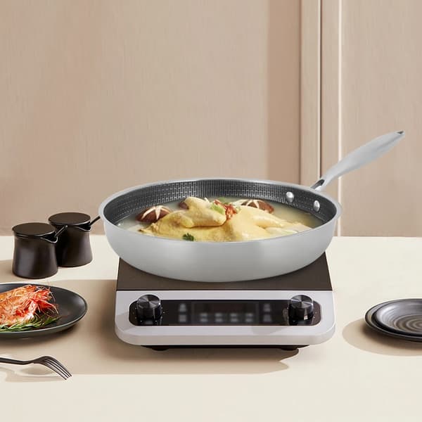 Stegepande, Højkvalitets Rustfrit Stål, Ridsefast Non-Stick Overflade,32cm