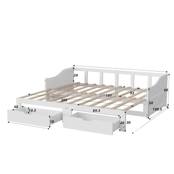 Sofa Bed, Multifunktionel med Opbevaringsskuffer, Nem Montering,Hvid, Én sæde