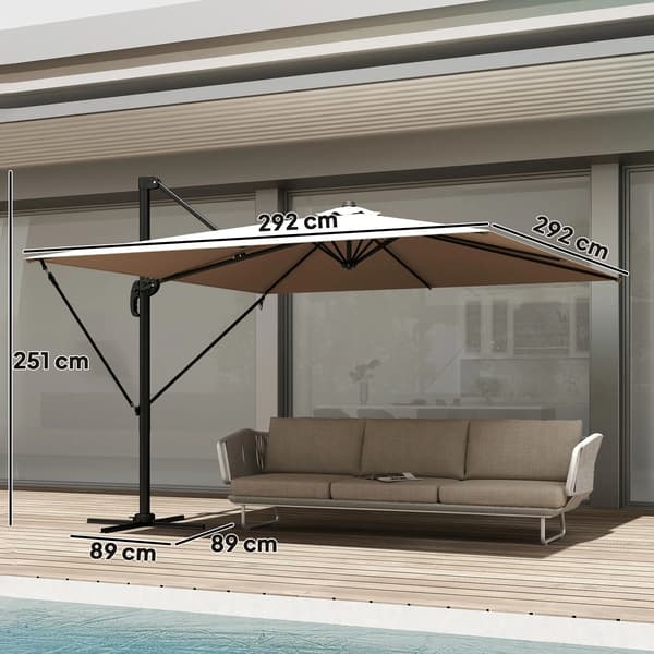 Haveparasol, Justerbar Tilt, Robust Konstruktion,Khaki