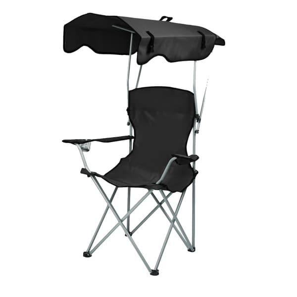 Foldbar Campingstol, Letvægts, Solbeskyttelse,sort