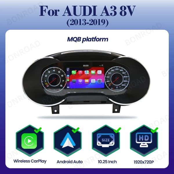 Digitalt instrumentkluster, trådlös CarPlay, Android Auto-funktioner,AUDI A3 8V