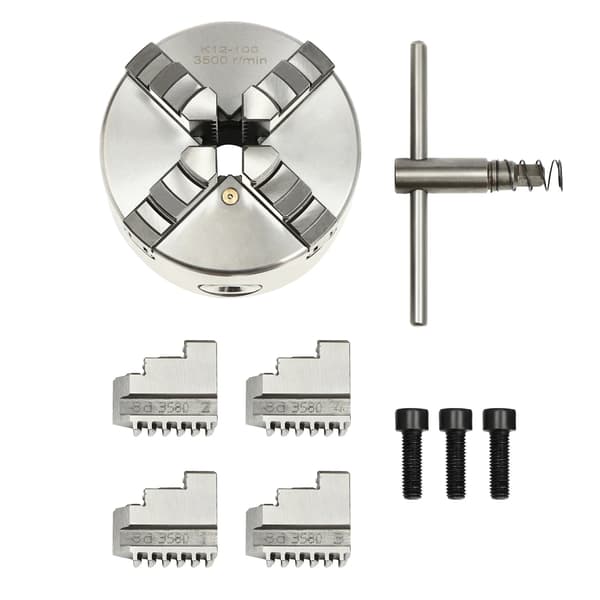 Svarvchuck, Självcentrerande Design, Hållbar Konstruktion,Silver